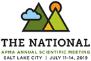 The National 2019 logo with mountain peaks