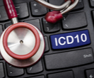 ICD-10 on black keyboard