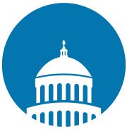 US Capital dome illustration blue with white backg