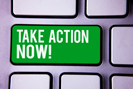 Green take action now button