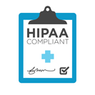 HIPAA compliance clipboard illustration